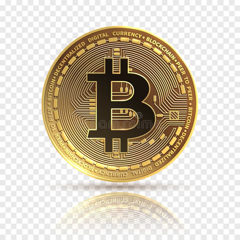 Bitcoin Gouden cryptocurrencymuntstuk Het geldsymbool van elektronikafinanciën Blockchain bitcoin geïsoleerd pictogram