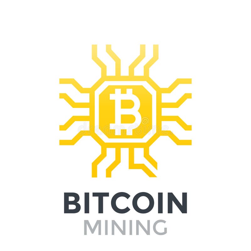 Bitcoin górnicza ikona ilustracji Bitcoin górnicza ikona ilustracji