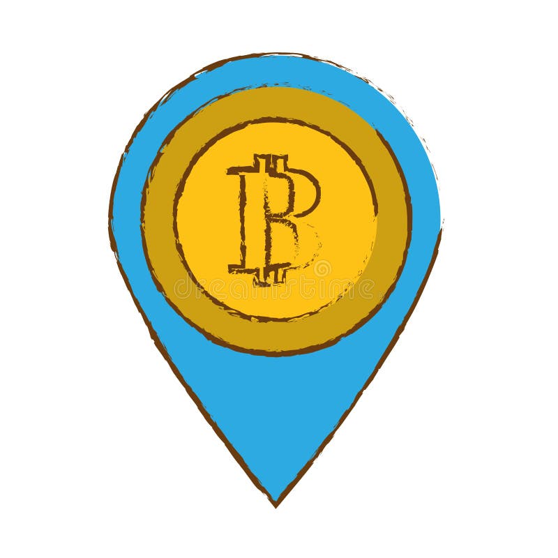 Bitcoin image, digital money symbol stock illustration