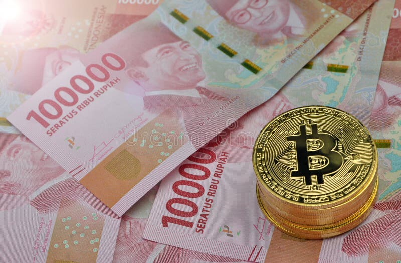 Bitcoin And Indonesia Rupiah Currency Stock Image - Image of rupiah ...