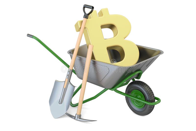 Bitcoin kopalnictwo, biznesu pojęcie świadczenia 3 d royalty ilustracja Bitcoin kopalnictwo, biznesu pojęcie świadczenia 3 d royalty ilustracja
