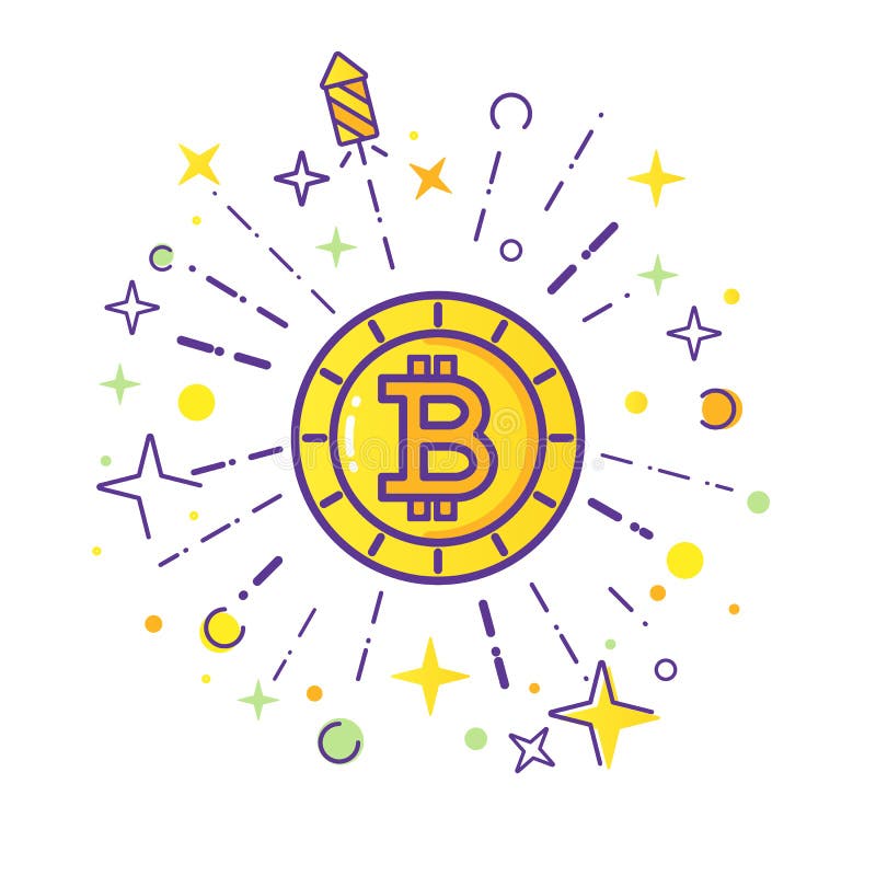 Bitcoin logovektor stock illustrationer Bitcoin logovektor stock illustrationer