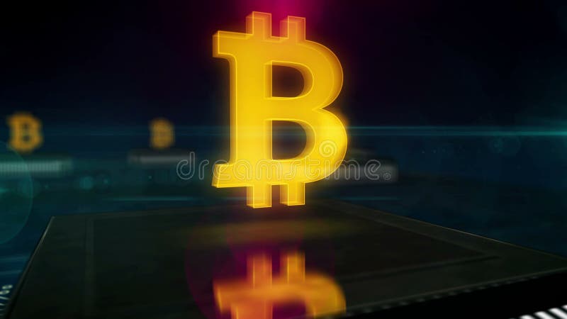 Bitcoin loopable Animation 3d cryptocurrency Symbole vektor abbildung