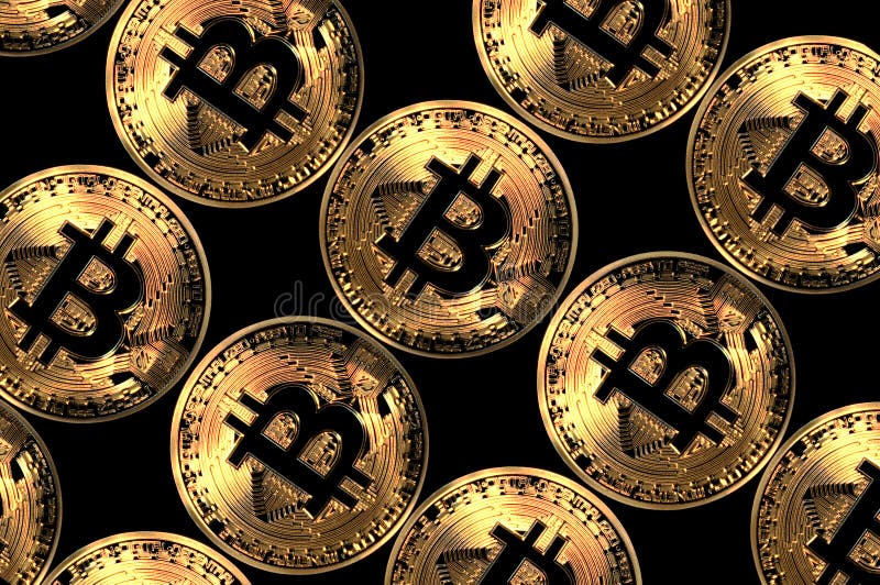 Bitcoin monety, wirtualna waluta blockchain decentralizowali netw royalty ilustracja
