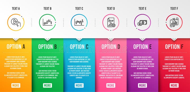 Bitcoin Pay, Candlestick Graph And Dollar Money Icons Set. Stock Analysis, Report And Report ...