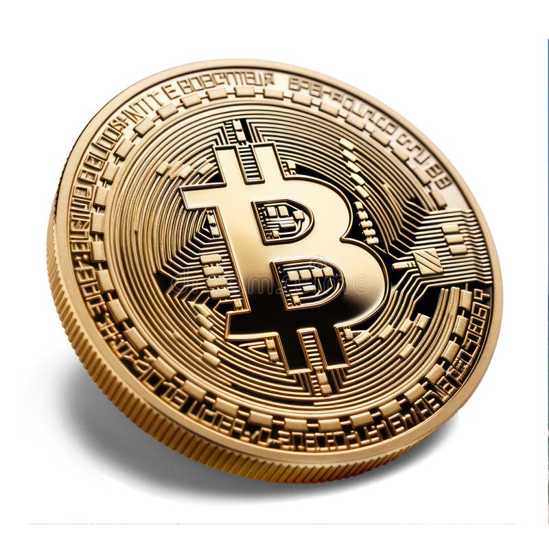 Bitcoin pe fond alb stock illustration