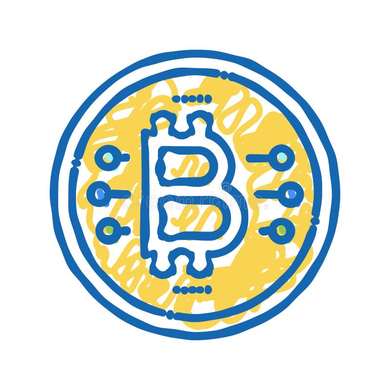 Bitcoin pictogramă pictogramă doodle ilustrație stock illustration