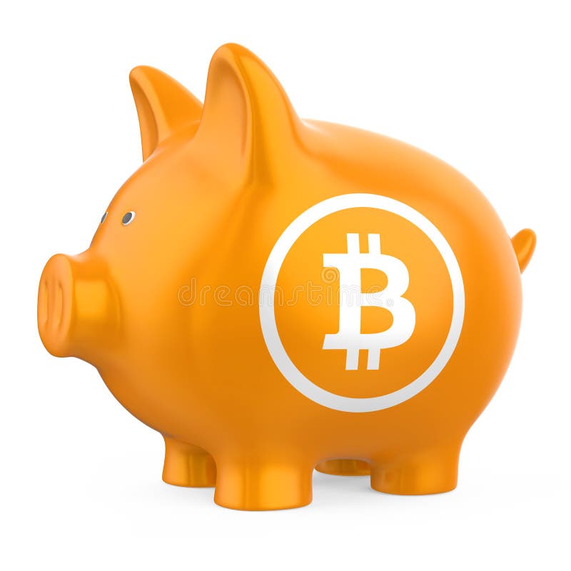 Bitcoin Piggy Bank Wallet Isolated stock illustration