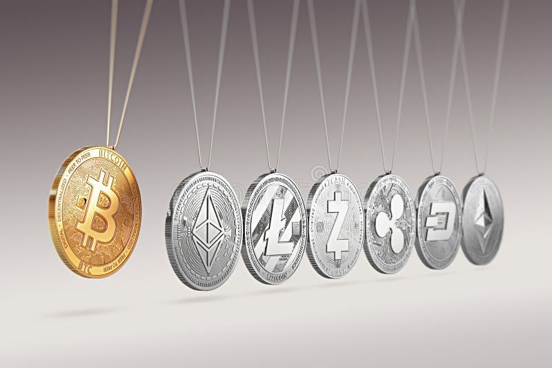 Bitcoin på vagga för Newton ` s ökar och accelererar andra cryptocurrencies och fram och tillbaka Cryptocurrencies ökande priser
