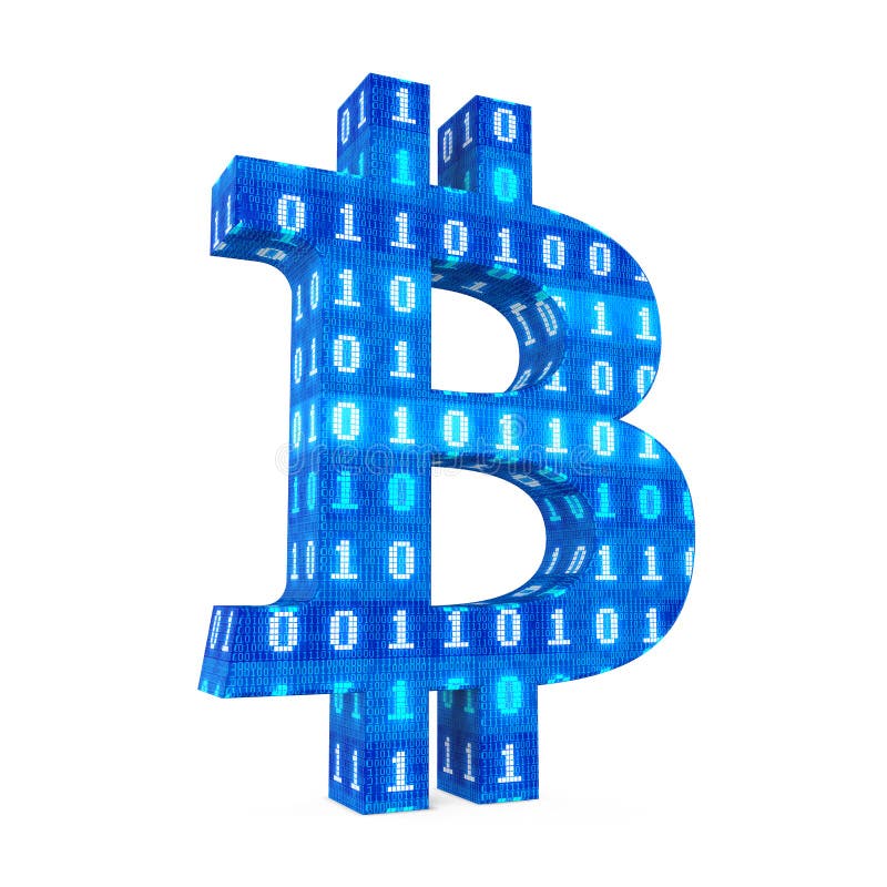 Bitcoin Sign with Binary Code Isolated stock illustration
