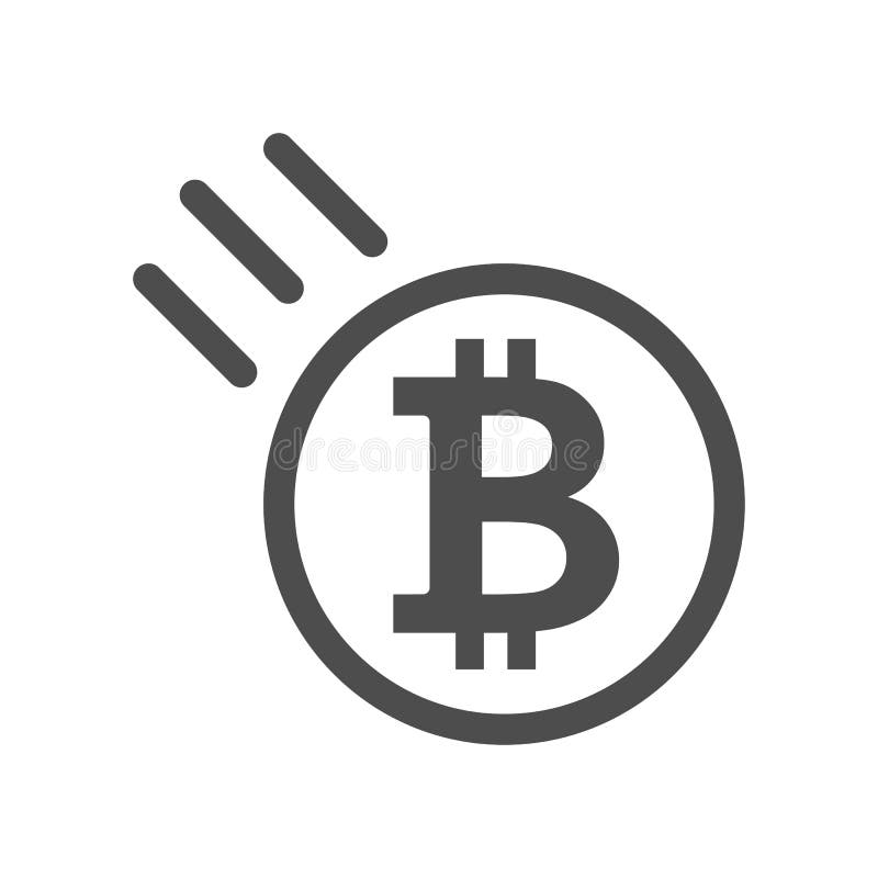 Bitcoin sign icon - price go down and falling royalty free illustration