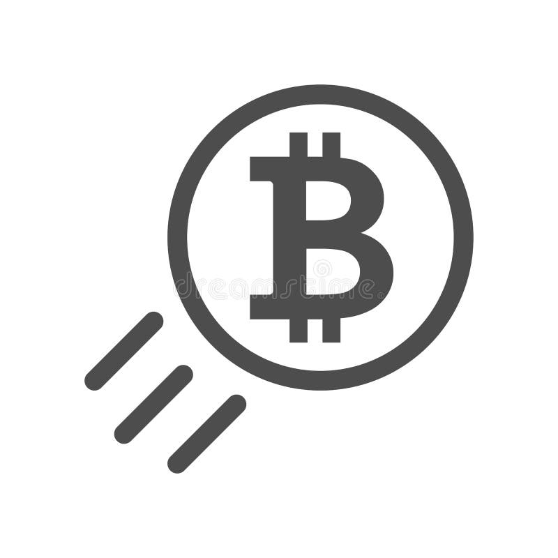 Bitcoin sign icon - price go up and raising stock illustration