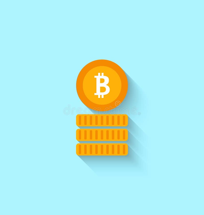 Bitcoin Sign for Internet Money. Crypto Currency Symbol. Simple Flat Icon royalty free illustration