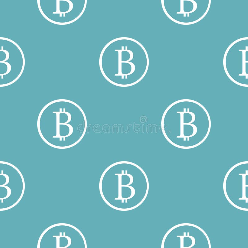 Bitcoin sign pattern seamless blue vector illustration