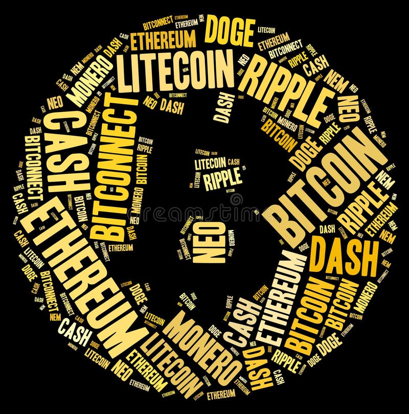 Bitcoin Sign Word Cloud stock illustration Bitcoin Sign Word Cloud stock illustration