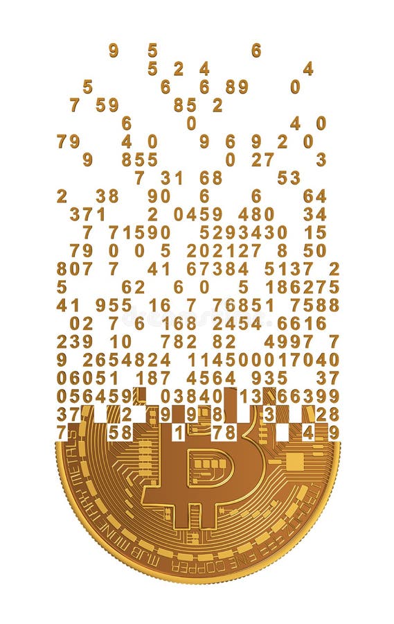 Bitcoin som ifrån varandra faller till siffror