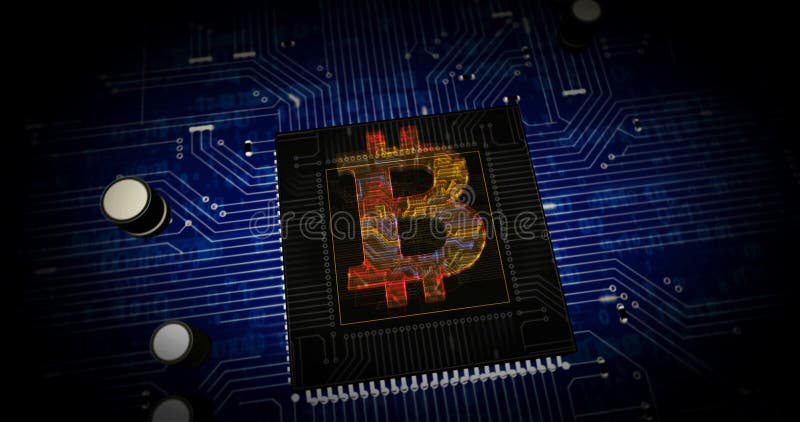 Bitcoin-Symbol für futuristische Animation vektor abbildung