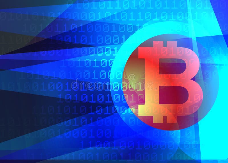 Bitcoin symbol tech glowing background vector illustration Bitcoin symbol tech glowing background vector illustration