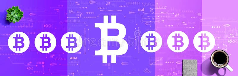 Bitcoin theme with coffee and notebook royalty free stock image