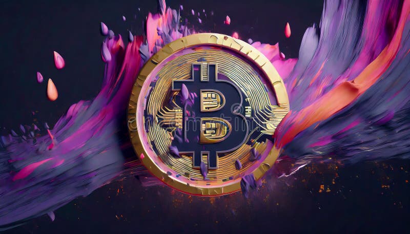 Bitcoin wall art bitcoin print bitcoin plakat bitcoin malarstwo bitcoin digital art crypto wall art crypto print crypto royalty ilustracja