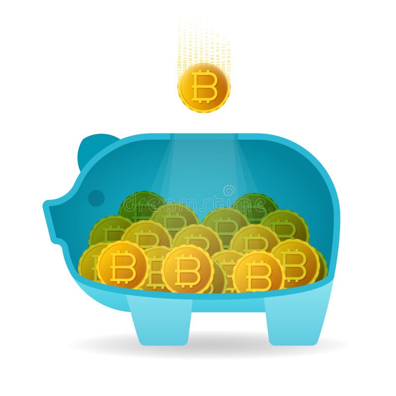 Bitcoin waluty crypto savings pieniężny wektorowy pojęcie ilustracja wektor