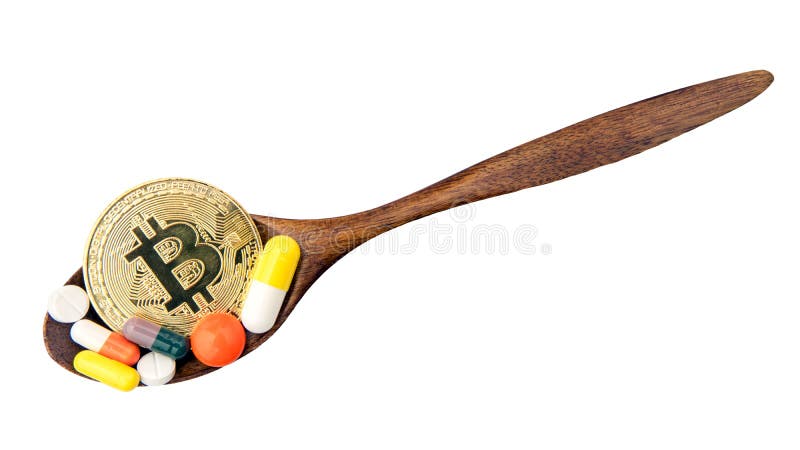 Bitcoin y píldoras de la medicina, problemas financieros, cryptocurrency, dinero digital, concepto de la tensión de la moneda imágenes de archivo libres de regalías Bitcoin y píldoras de la medicina, problemas financieros, cryptocurrency, dinero digital, concepto de la tensión de la moneda imágenes de archivo libres de regalías