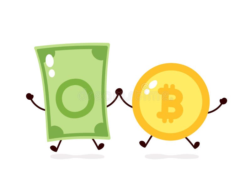 Bitcoin și salt de bancnote stock illustration