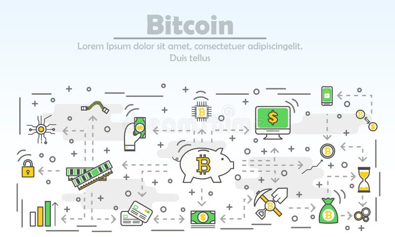 Bitcoin που διαφημίζει τη διανυσματική σύγχρονη λεπτή απεικόνιση σχεδίου γραμμών επίπεδη ελεύθερη απεικόνιση δικαιώματος Bitcoin που διαφημίζει τη διανυσματική σύγχρονη λεπτή απεικόνιση σχεδίου γραμμών επίπεδη ελεύθερη απεικόνιση δικαιώματος