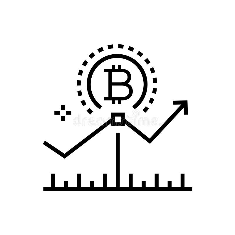Bitcoin, темпы роста - выровняйте значок дизайна одиночный изолированный бесплатная иллюстрация