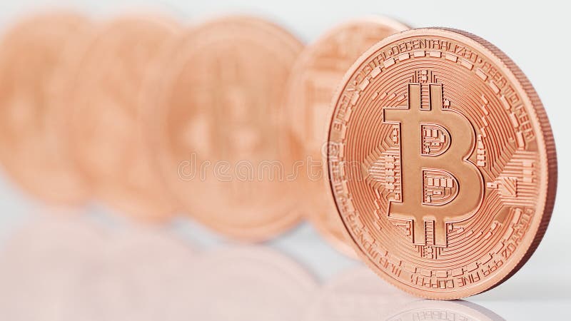 Bitcoins d'or photo stock