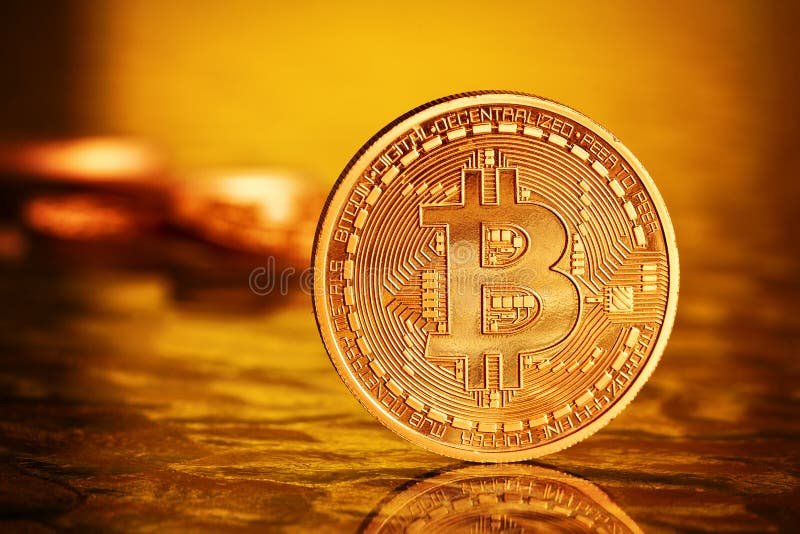 Bitcoins Dorés photo libre de droits