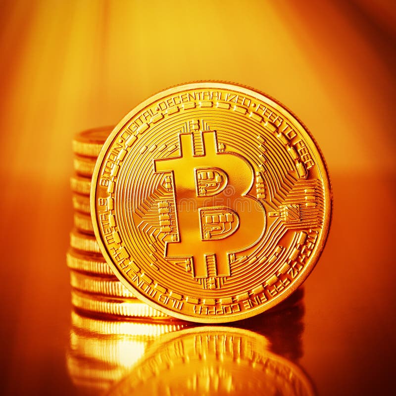 Bitcoins d'or images libres de droits
