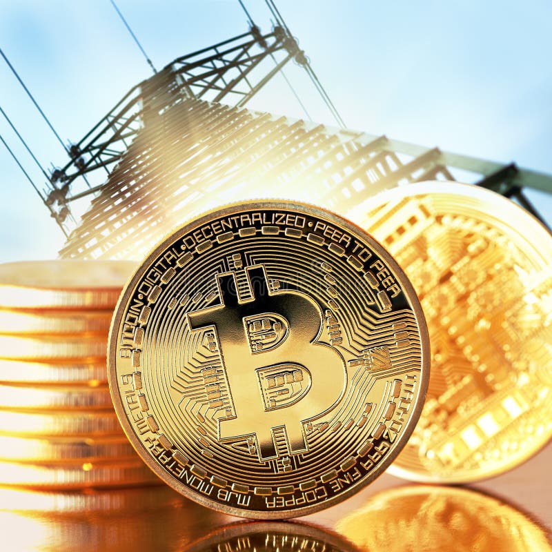 Bitcoins d'or photographie stock libre de droits