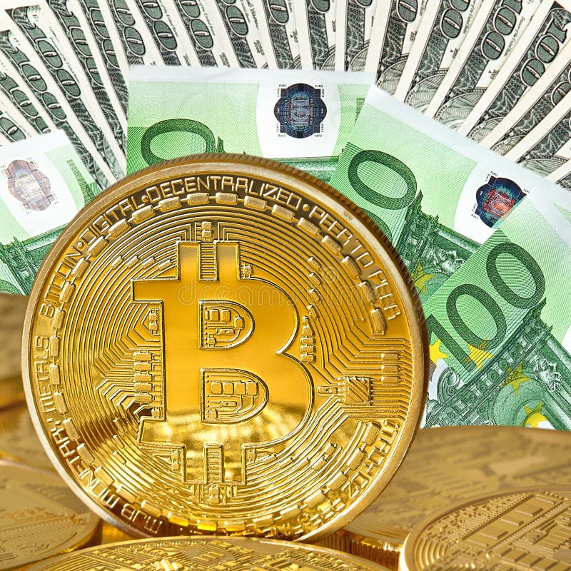 Bitcoins d'or photo stock