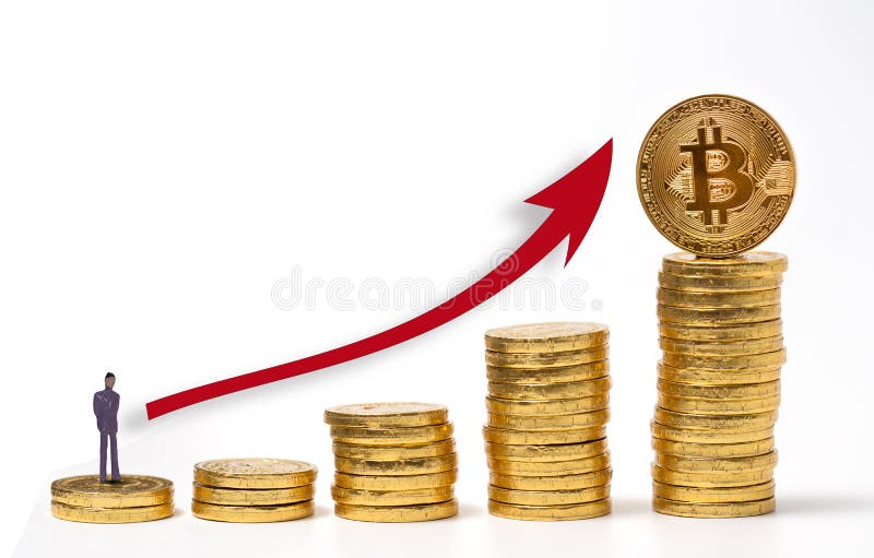 Bitcoins d'or nouvel argent virtuel images libres de droits