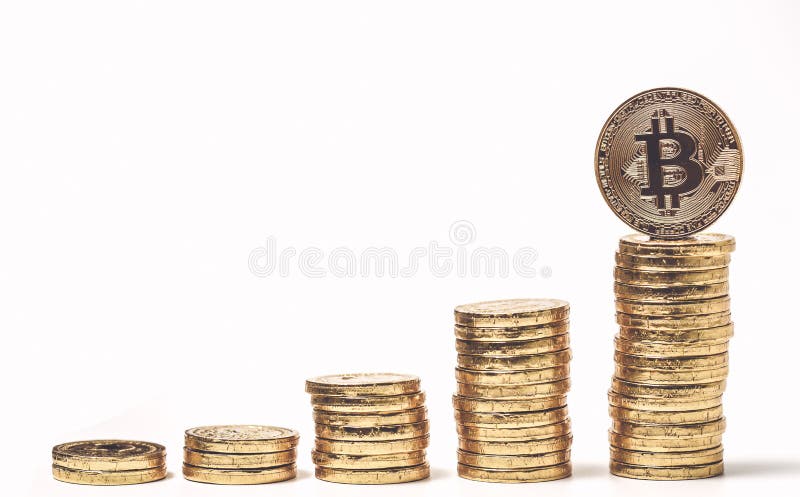 Bitcoins d'or nouvel argent virtuel image libre de droits