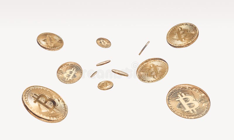 Bitcoins d'or nouvel argent virtuel photos stock