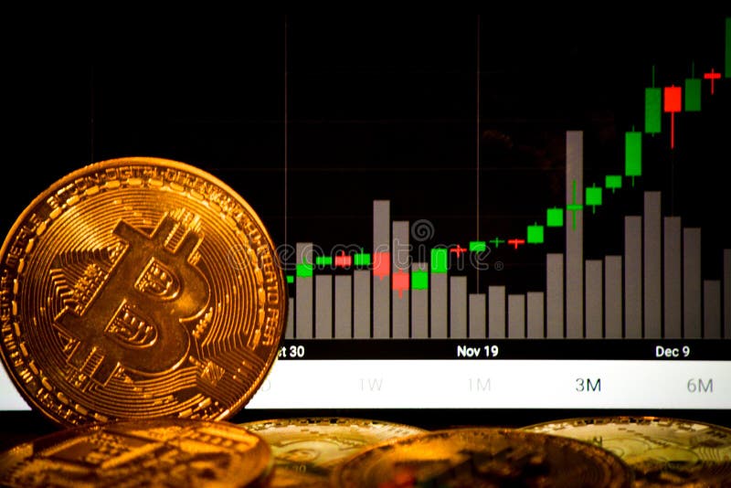 Bitcoins And Graph Of Bitcoin On The Rise Editorial Stock Photo - Image of undefined, price ...
