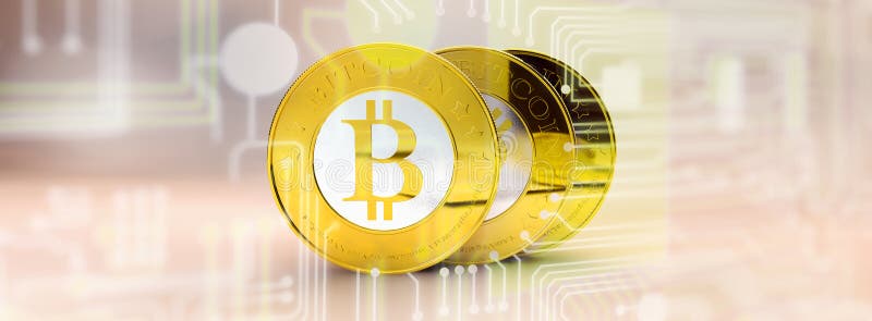 Bitcoins, Stückchenmünze BTC das neue virtuelle Geld vektor abbildung