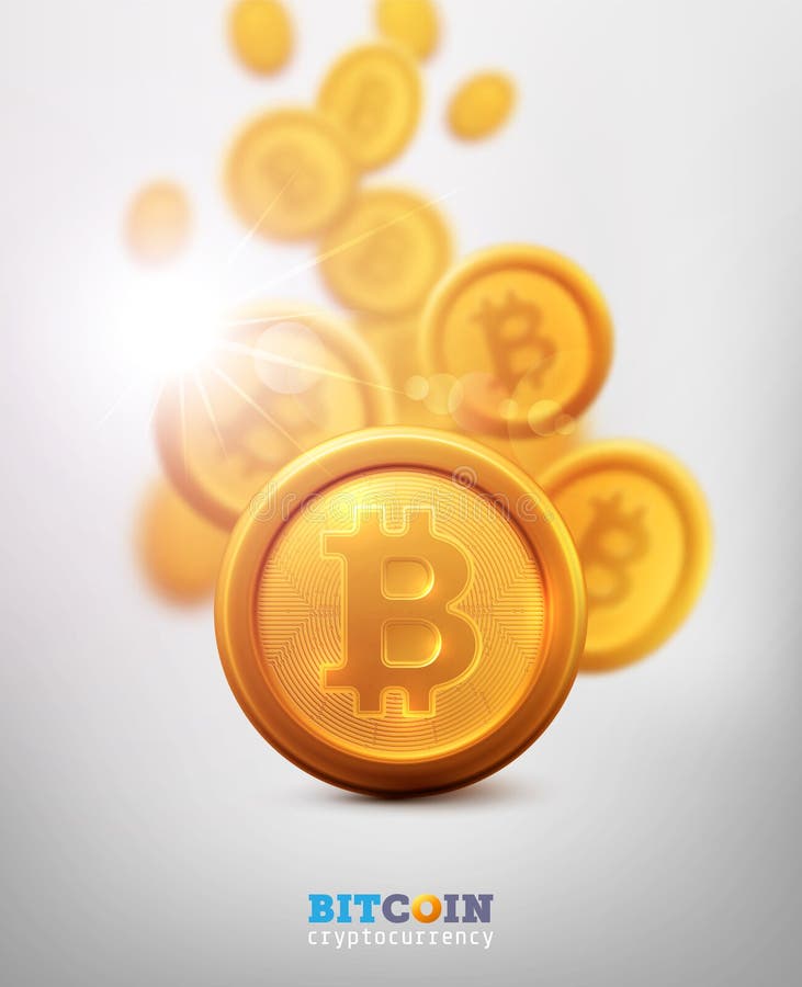 Bitcoins und neues virtuelles Geldkonzept lizenzfreie abbildung