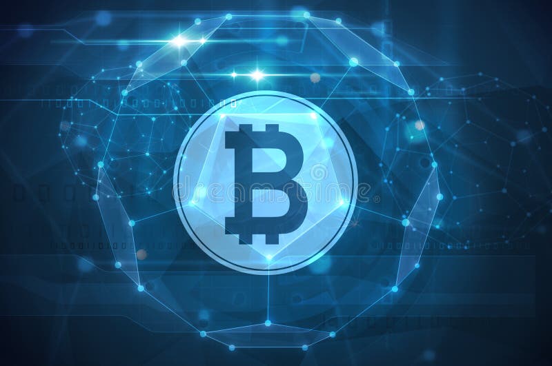 Bitcoin标志未来派例证