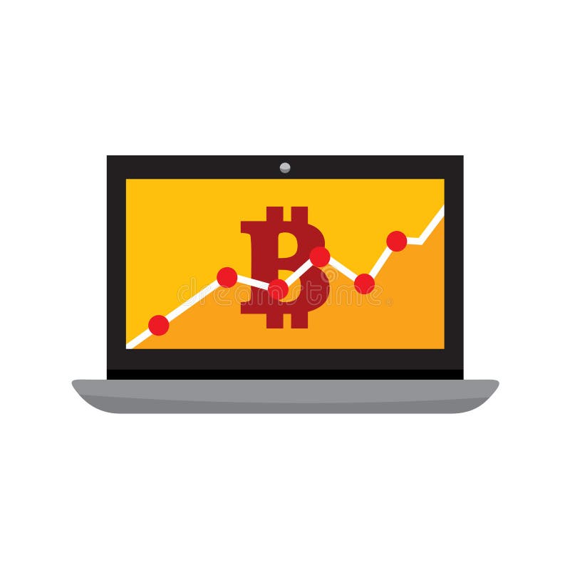 Bitcoin统计图便携式计算机传染媒介例证图表 向量例证 Bitcoin统计图便携式计算机传染媒介例证图表 向量例证