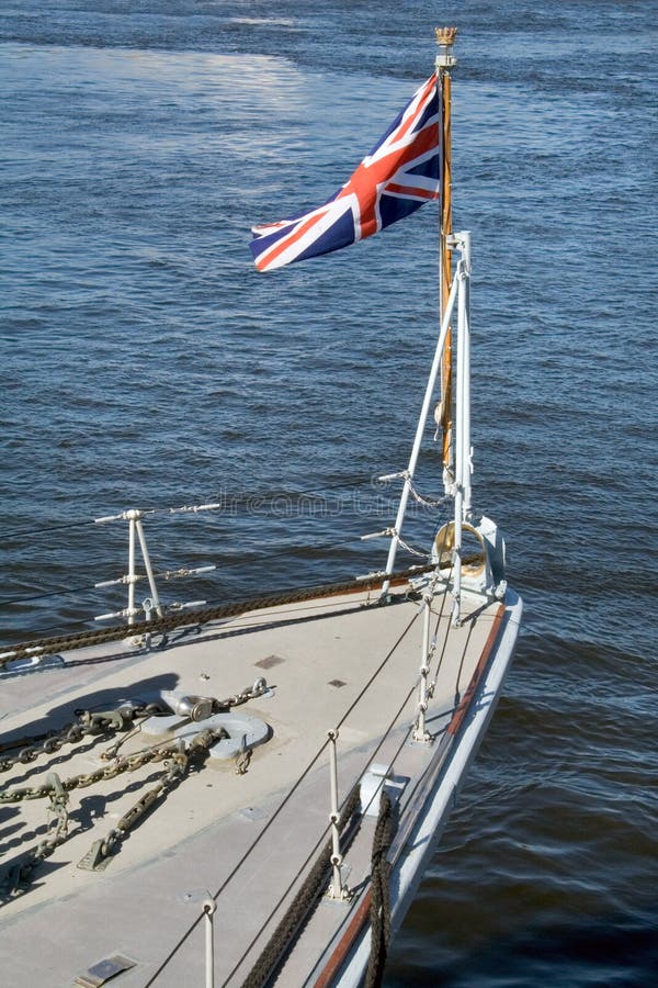 British Flag On Sailing Ship Stock Photo - Image of lines