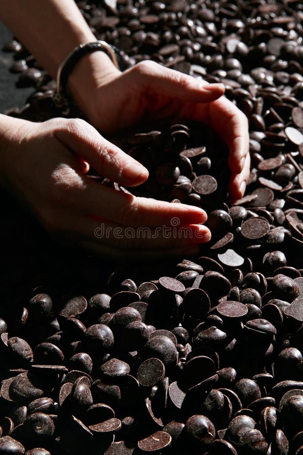 Download Pieces of dark chocolate stock photo. Image of dark - 110911280