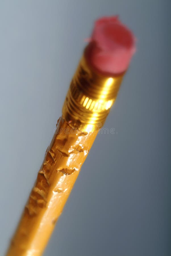 Bitten Pencil. stock photo. Image of eraser, bite, teeth 5552068