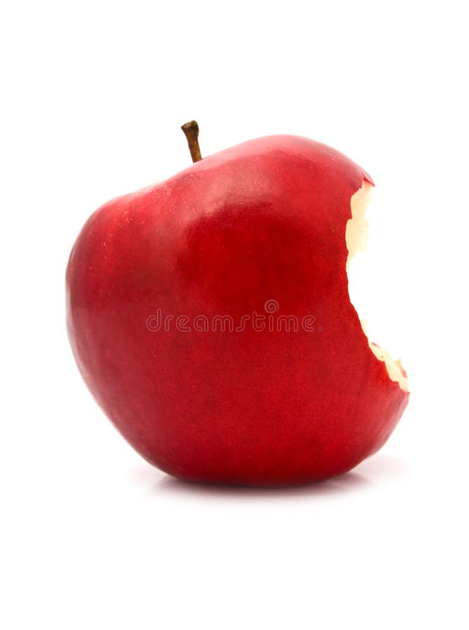 Bitten red apple