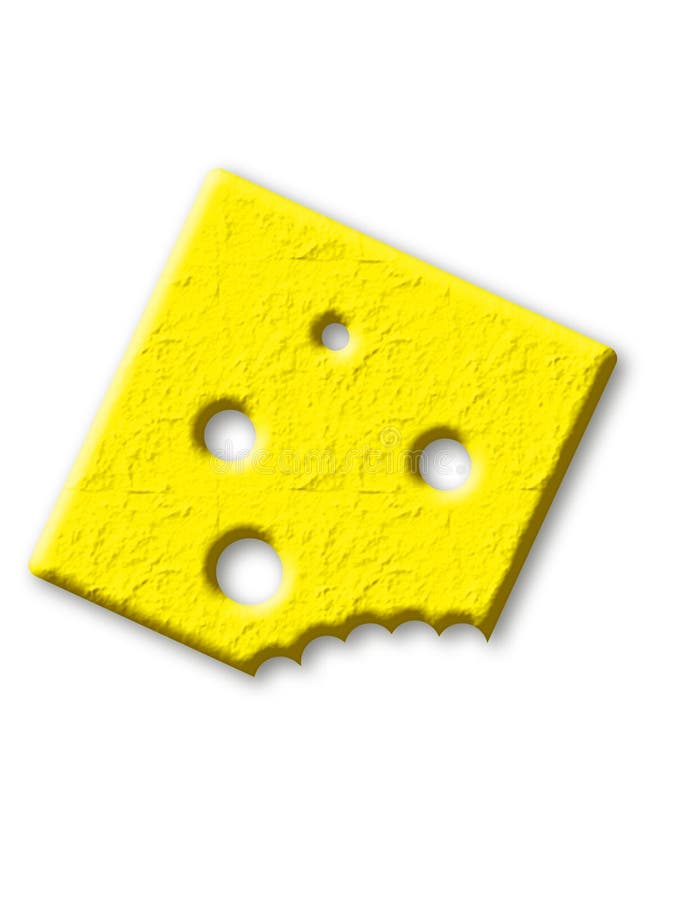 Bitten slice of cheese