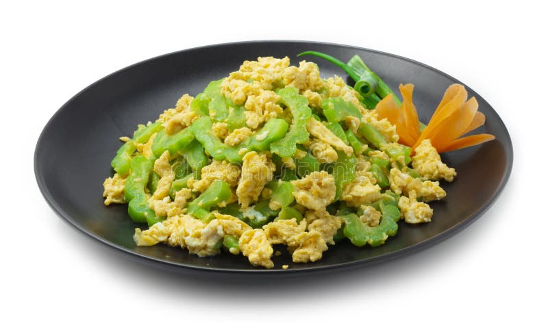 Bitter Gourd Stir Fried with Eggs Bitter Melon cooked easy dish with Healthy Benefits Asian Food