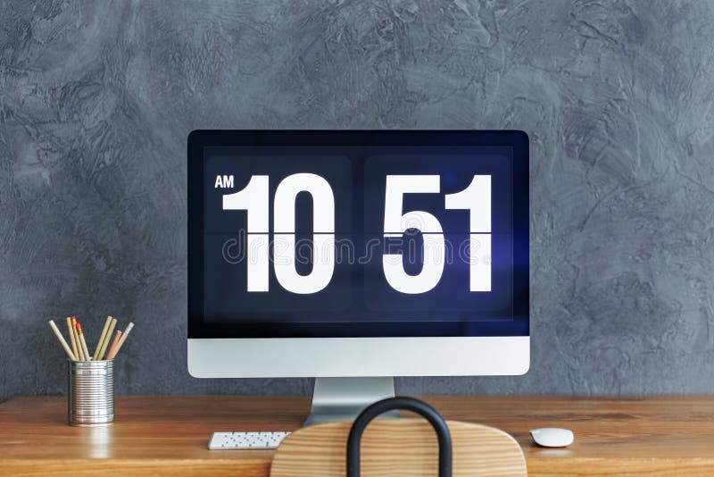 Biurko z komputerowym monitorem obraz stock Biurko z komputerowym monitorem obraz stock