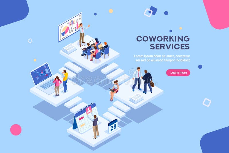 Biurowy pojęcie z charakteru Freelancer Coworking ilustracja wektor Biurowy pojęcie z charakteru Freelancer Coworking ilustracja wektor
